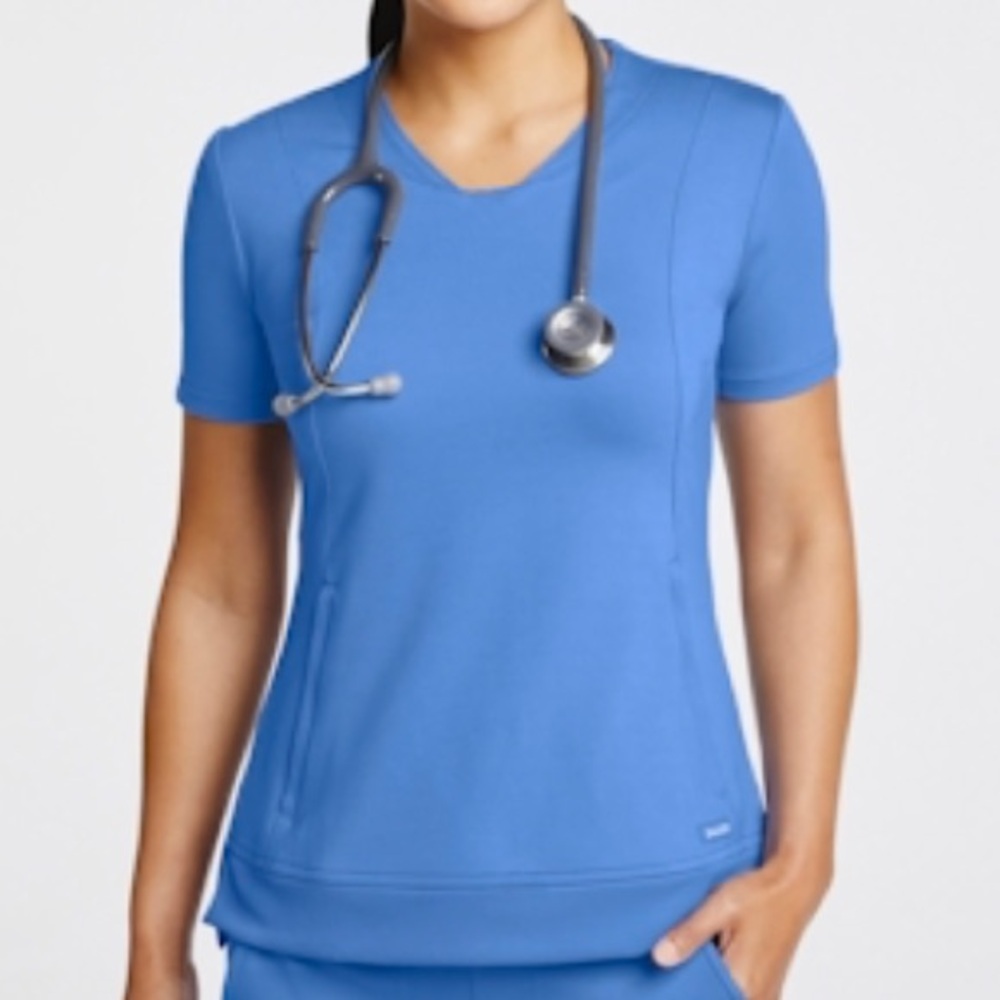 Jaanuu Women's XXS blue scrub top & joggers. Barely worn. Perfect condition!